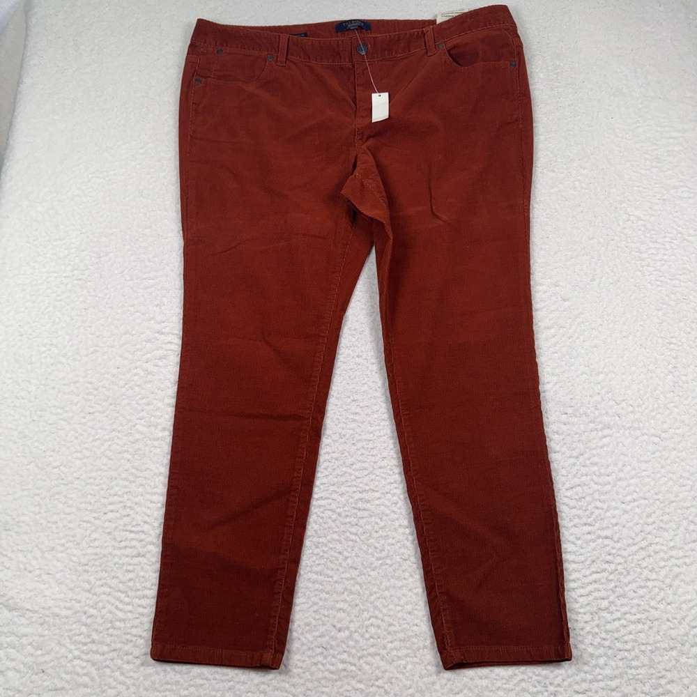Talbots Signature Corduroy Pants Womens 20WP Straight Mid Rise Burnt Orange NWT‎